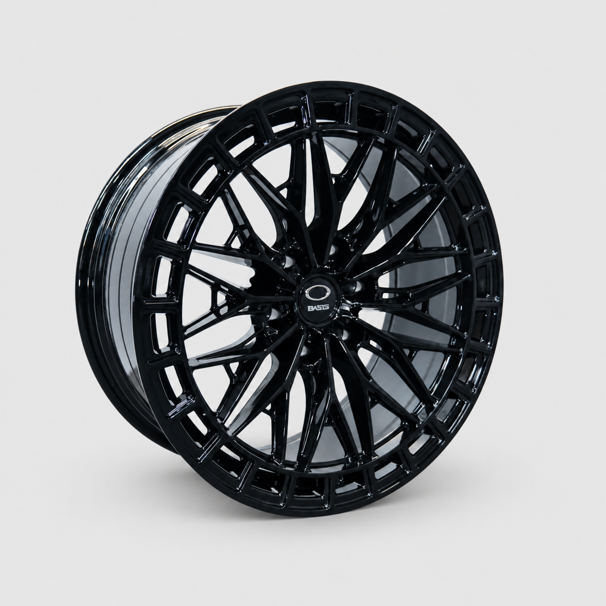 Ford Ranger 20 inch gloss black flow formed alloy wheel three quarter view showing barrel - Premium Bespoke AutoWorks