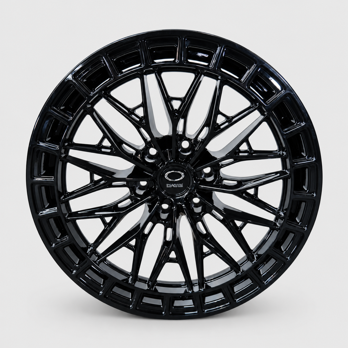 Ford Ranger 20 inch gloss black flow formed alloy wheel face on view - Premium Bespoke AutoWorks