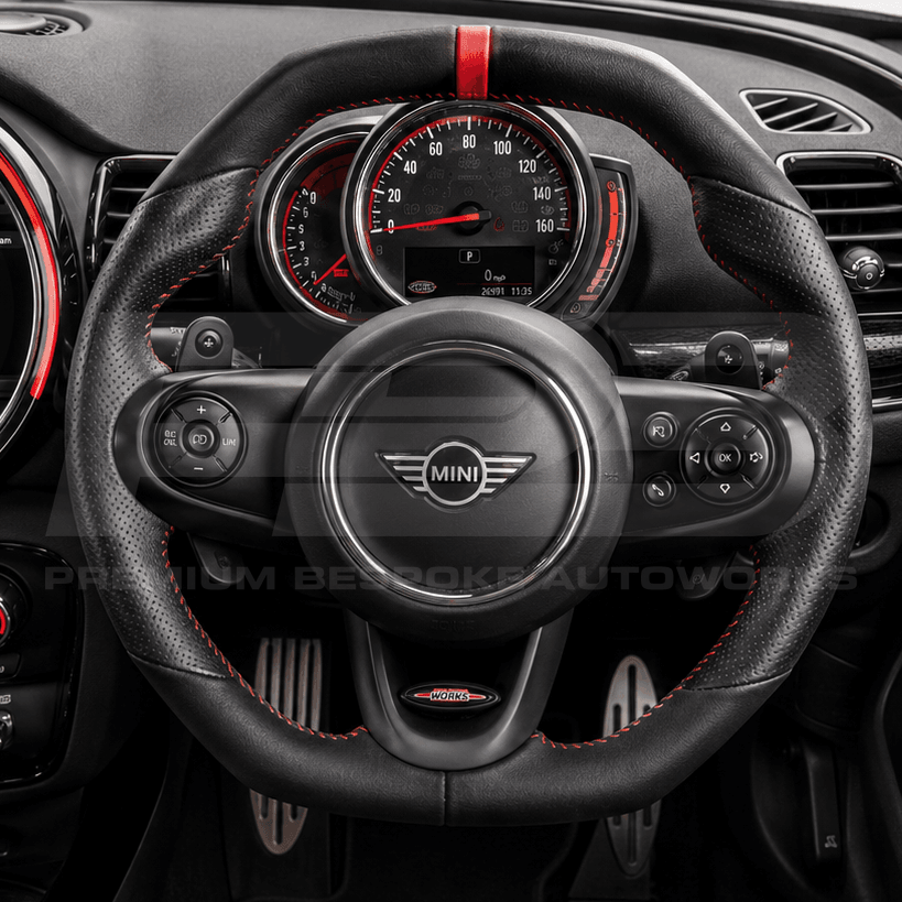 MINI custom steering wheel, hand-finished to order by Premium Bespoke AutoWorks