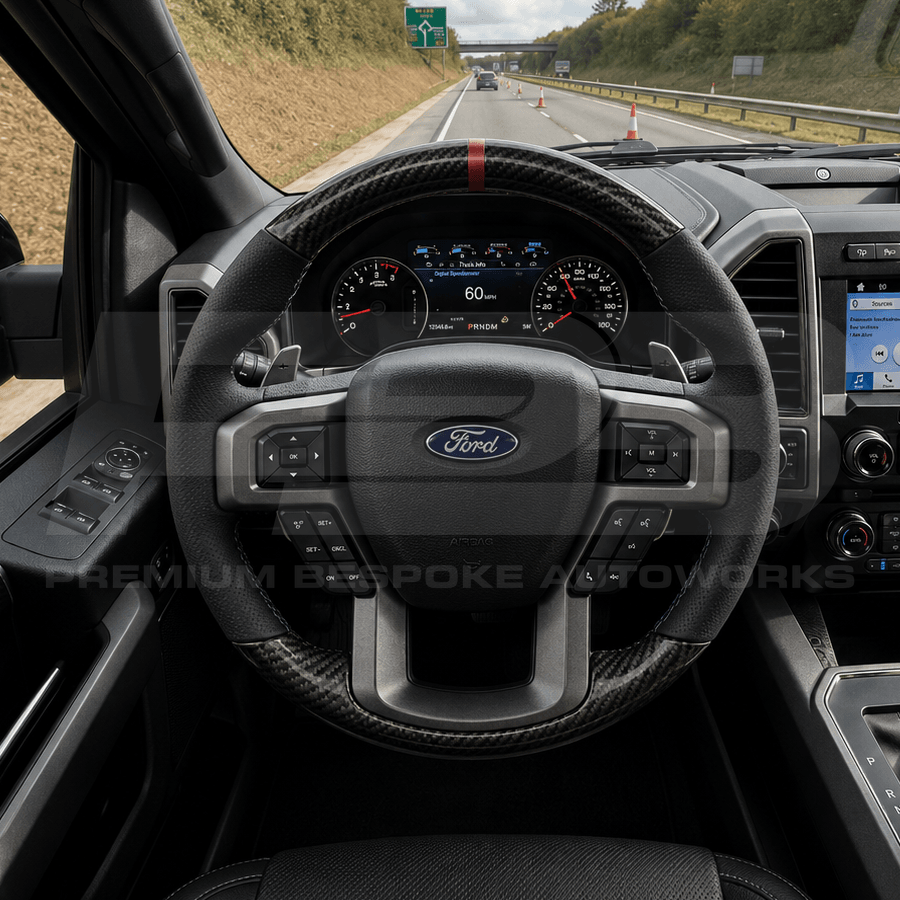 Ford custom steering wheel, hand-finished to order by Premium Bespoke AutoWorks