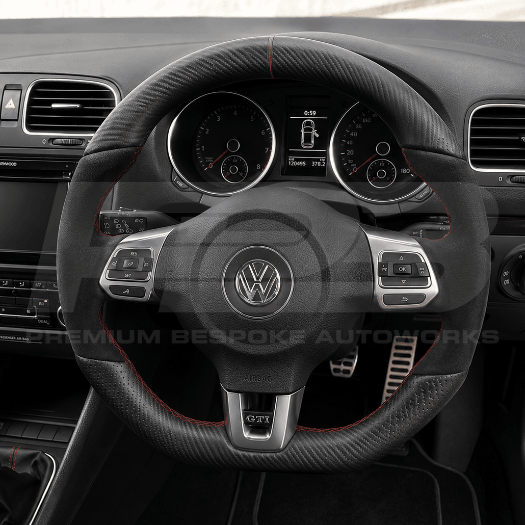 Volkswagen Golf GTI and Golf R custom steering wheel, hand-finished by Premium Bespoke AutoWorks