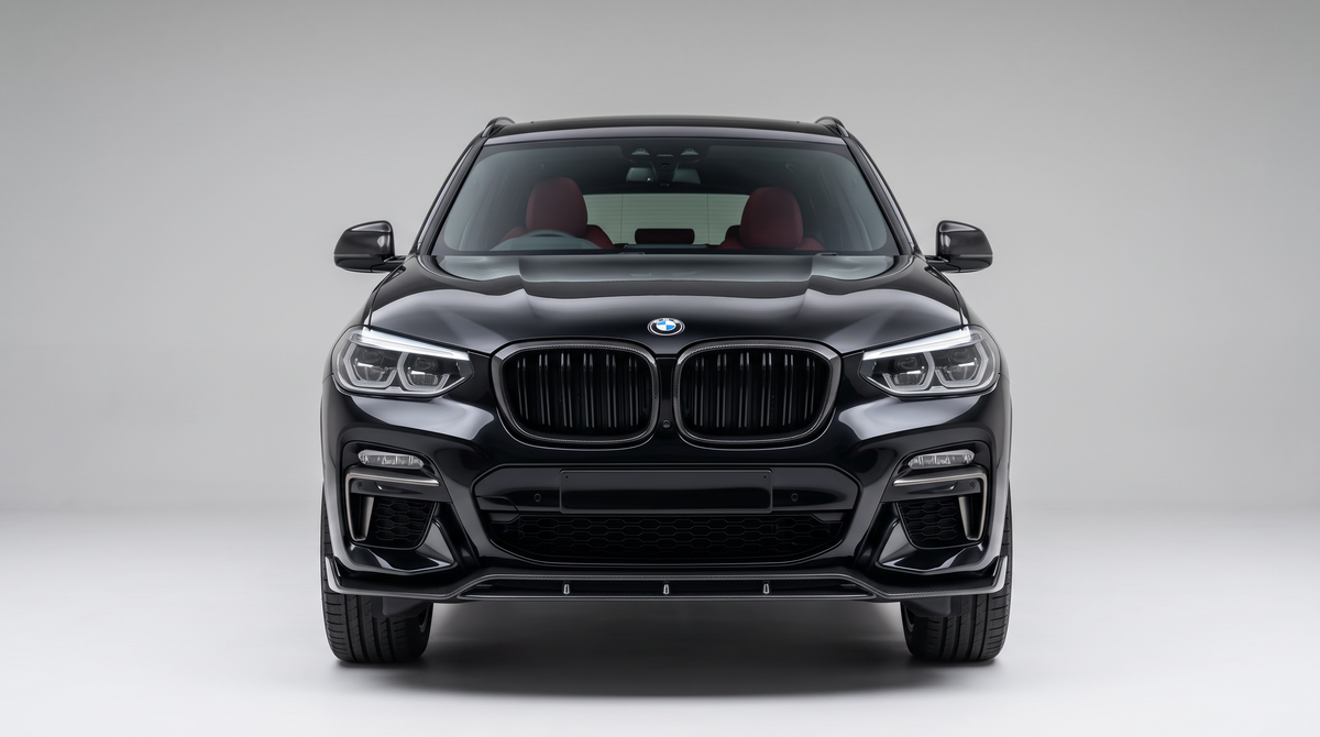 BMW X3 G01 & X4 G02 Pre-LCI Carbon Fibre Competition Front Splitter fitted (2017-2021) - Premium Bespoke AutoWorks