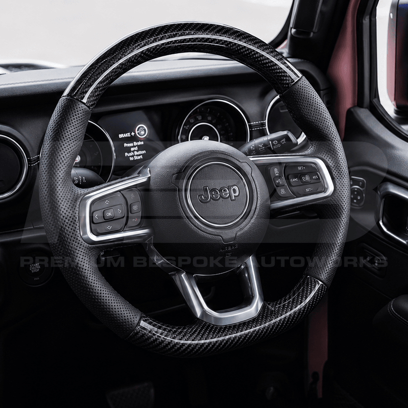 Jeep custom steering wheel, hand-finished to order by Premium Bespoke AutoWorks
