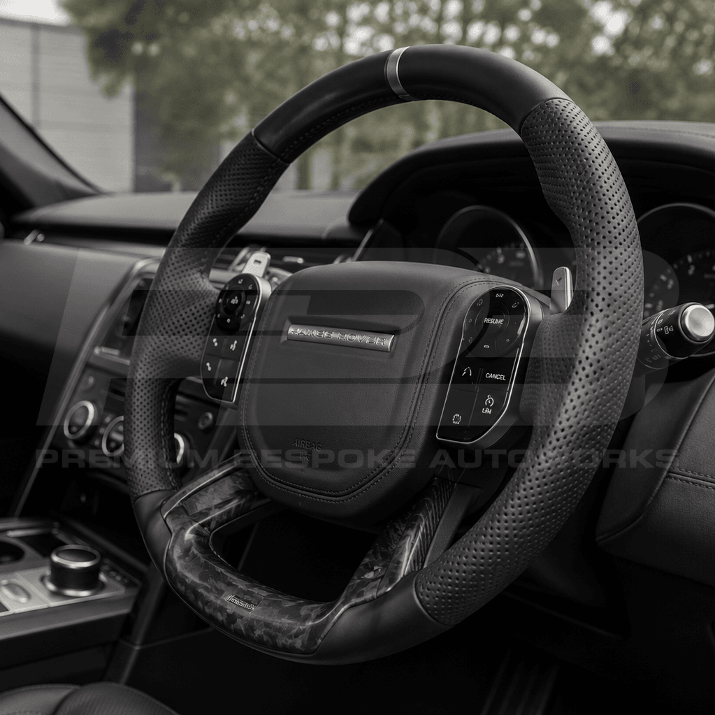 Land Rover Discovery custom steering wheel, hand-finished by Premium Bespoke AutoWorks
