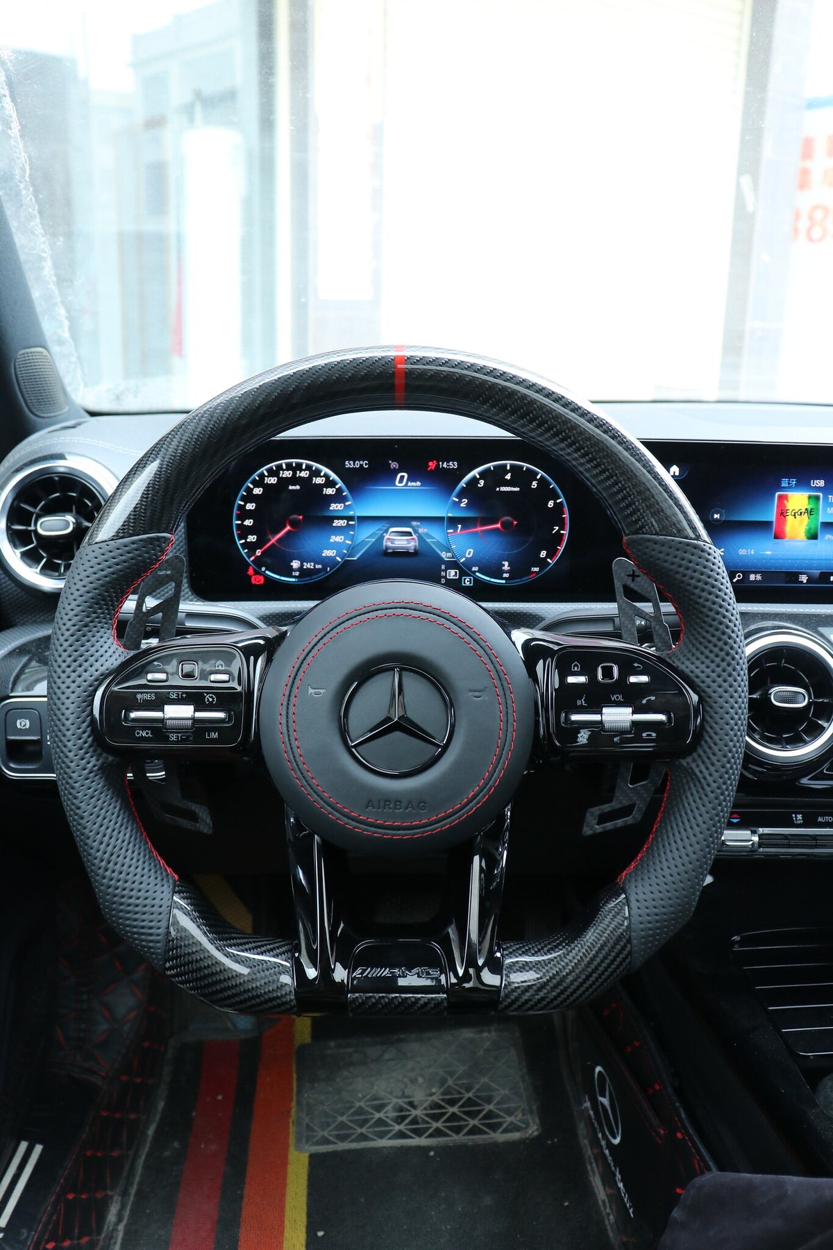 Mercedes-AMG magnetic paddle shifters fitted to the steering wheel | Premium Bespoke AutoWorks