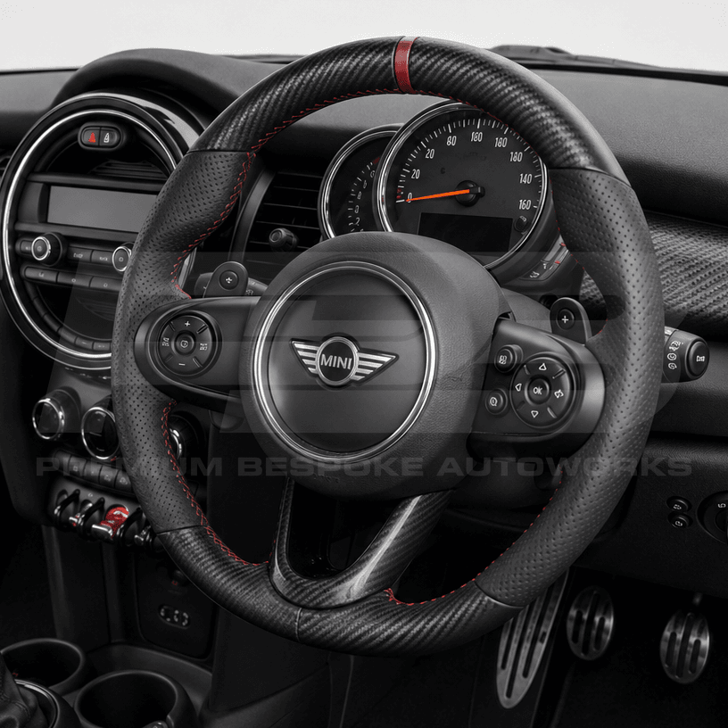 MINI custom steering wheel, hand-finished to order by Premium Bespoke AutoWorks