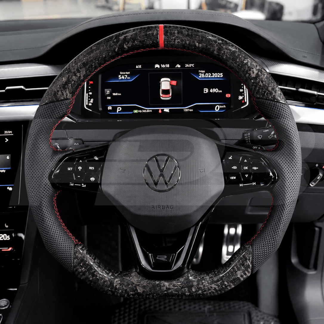 FORGED CARBON FIBRE VW GOLD MK8 STEERING WHEEL