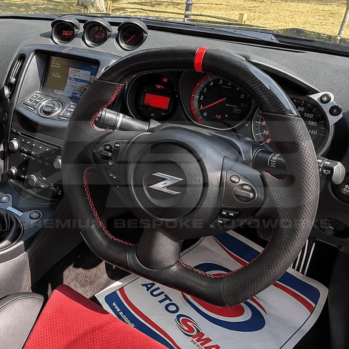 Nissan custom steering wheel, hand-finished to order by Premium Bespoke AutoWorks