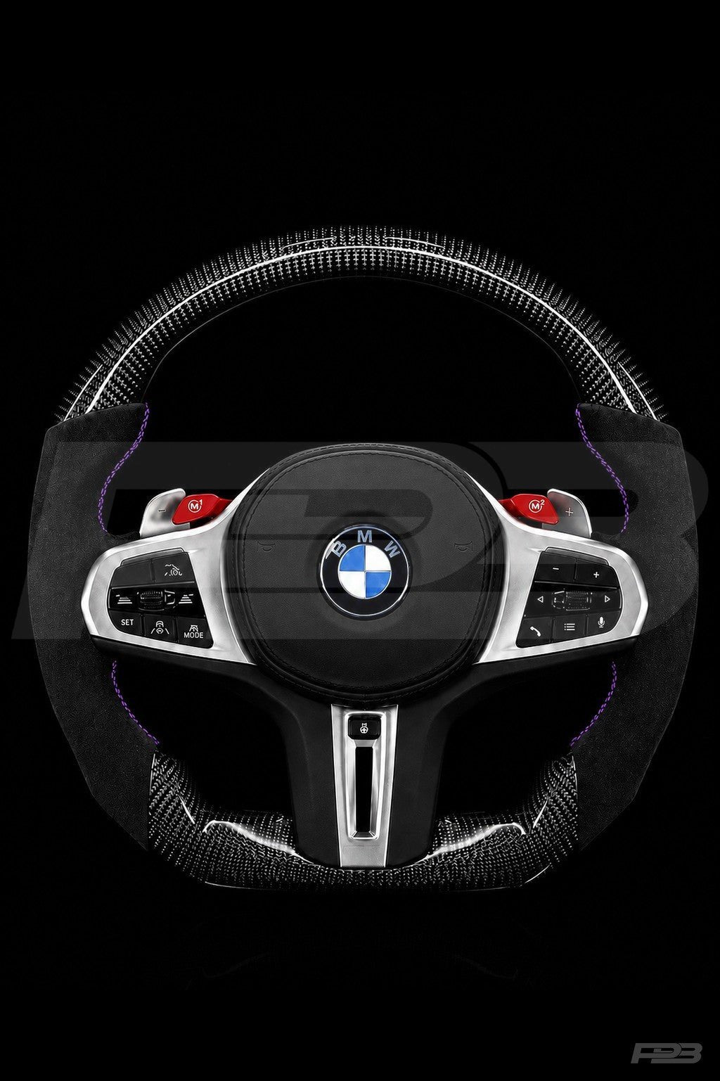 PBAW BMW M4 G82 Carbon Alcantara steering wheel — Complete Purple stitching