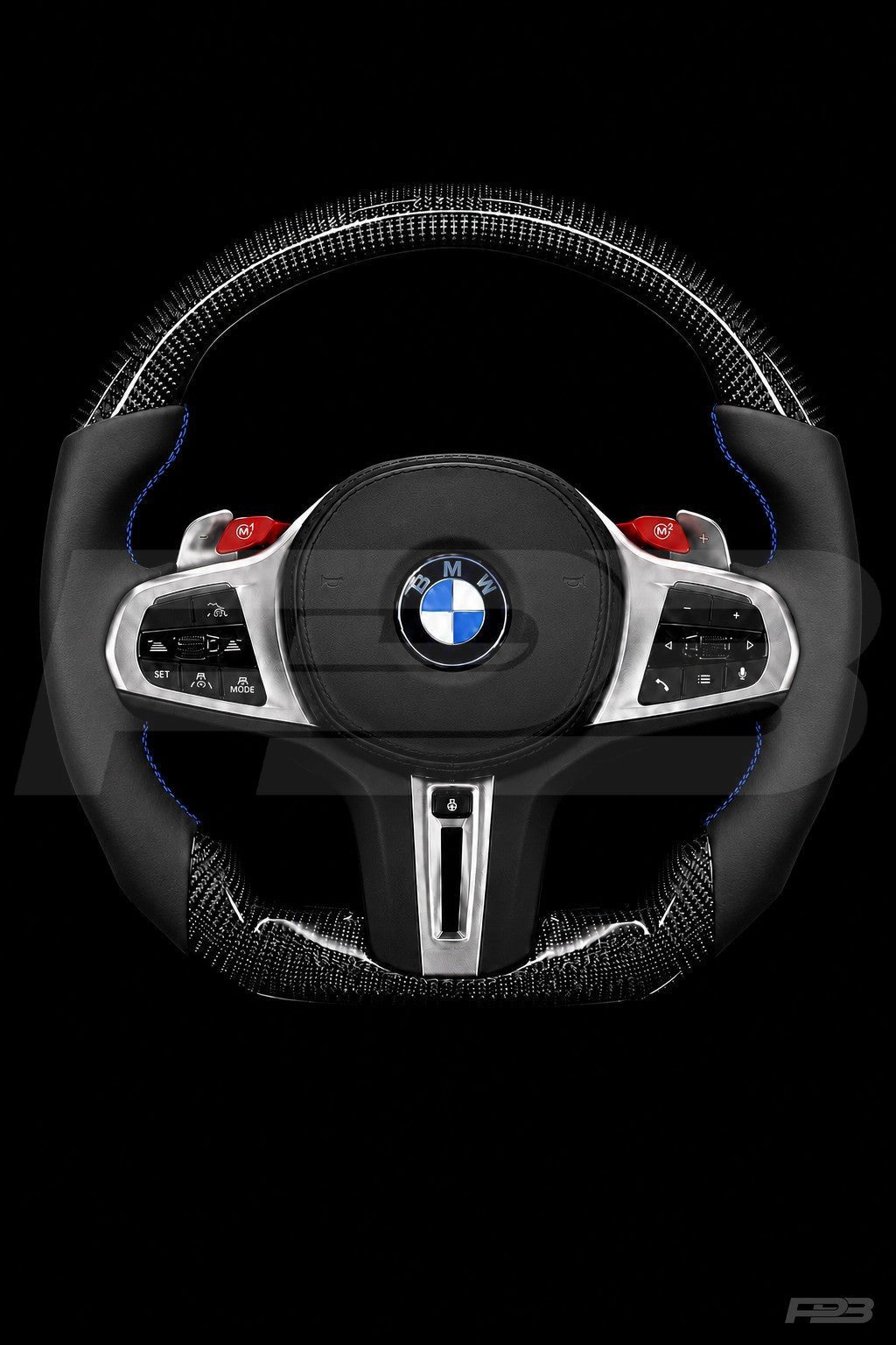 PBAW BMW M4 G82 Carbon Sport steering wheel — Complete Blue stitching