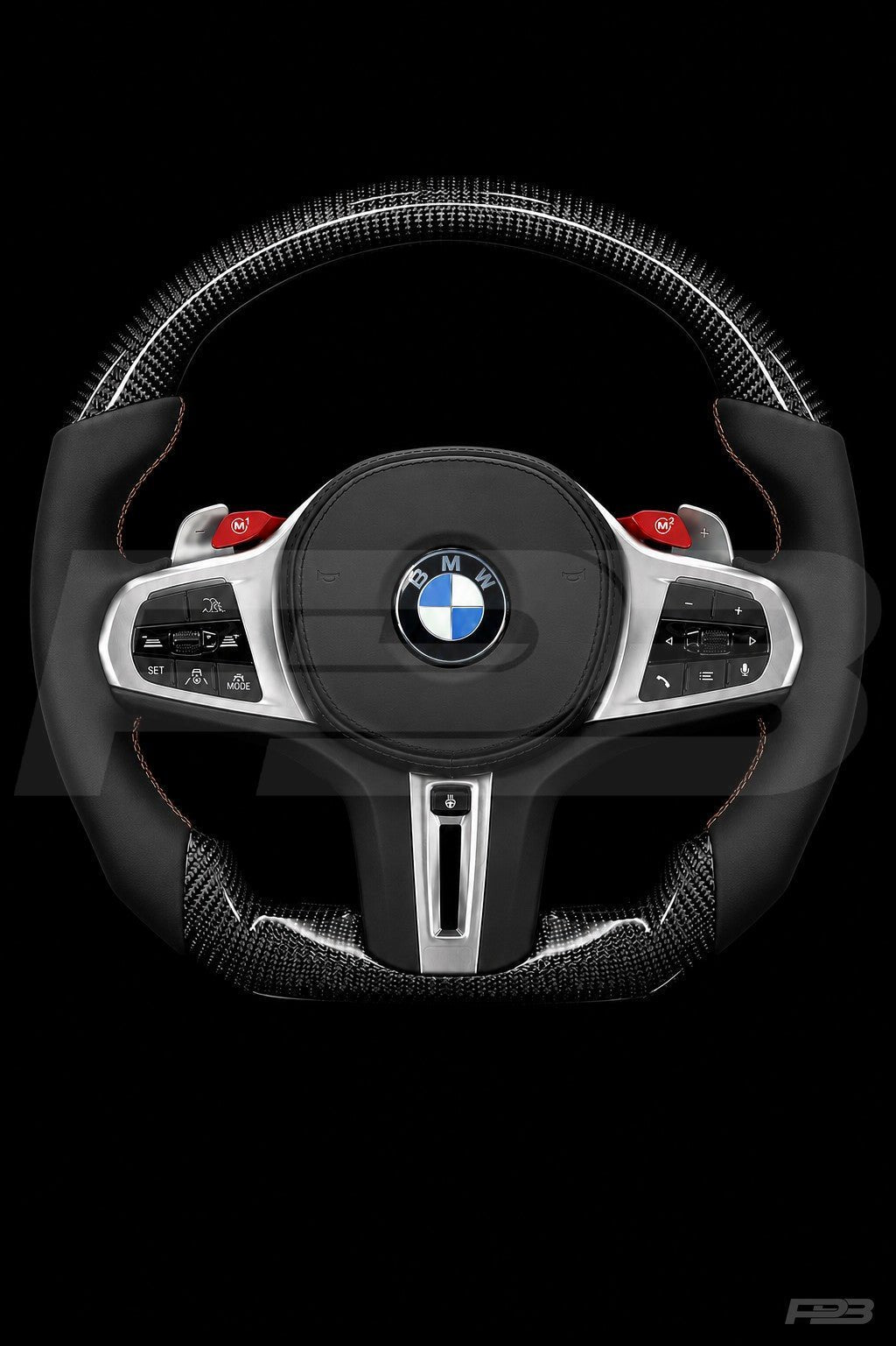 PBAW BMW M4 G82 Carbon Sport steering wheel — Complete Brown stitching