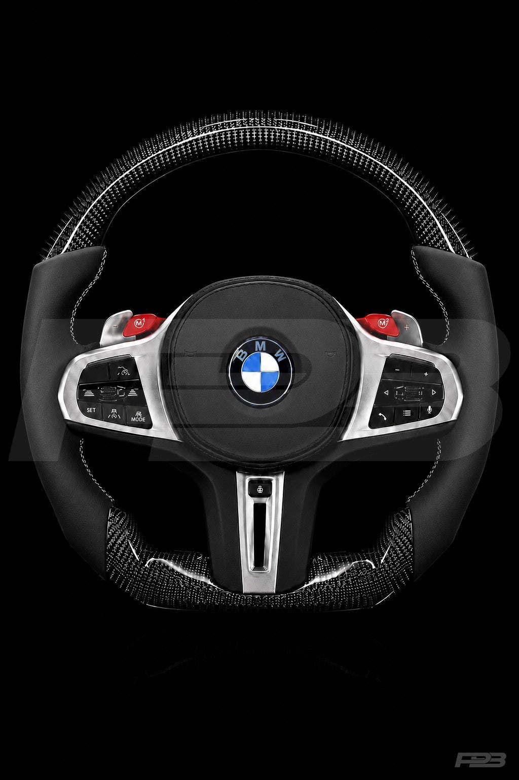 PBAW BMW M4 G82 Carbon Sport steering wheel — Complete Grey stitching