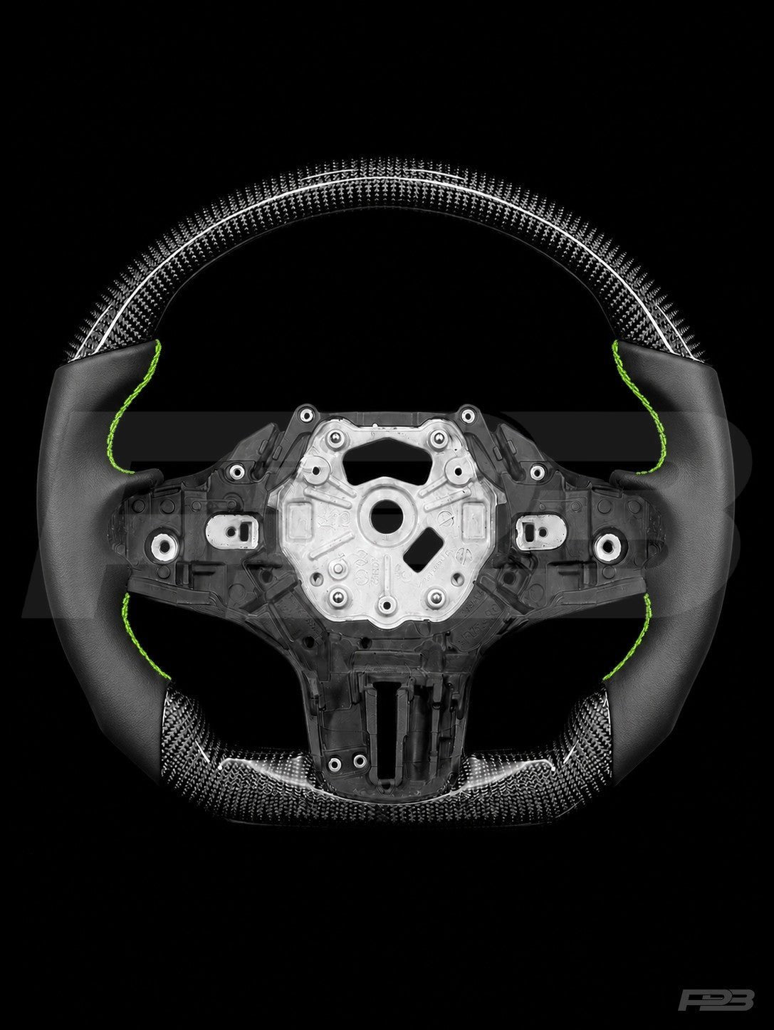 PBAW BMW M4 G82 Carbon Sport steering wheel — Exposed Lime stitching