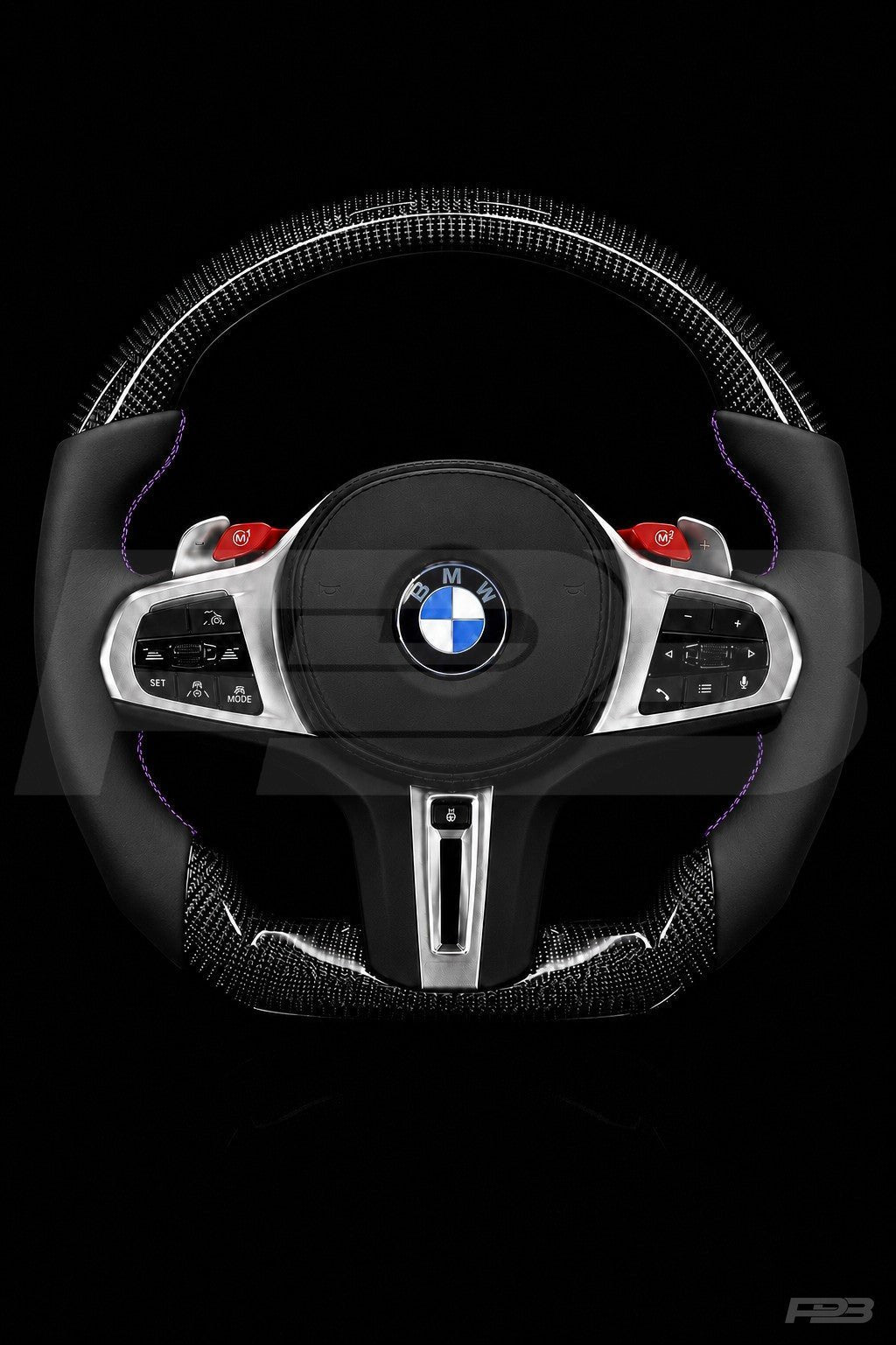 PBAW BMW M4 G82 Carbon Sport steering wheel — Complete Purple stitching