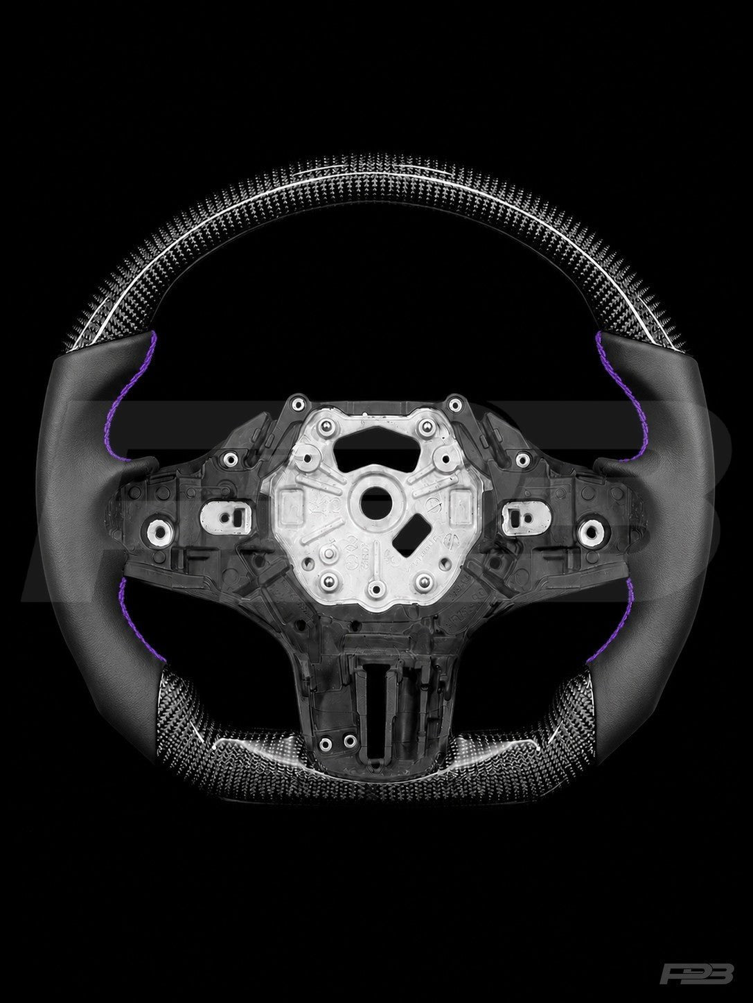 PBAW BMW M3 G80 Carbon Sport steering wheel — Exposed Purple stitching