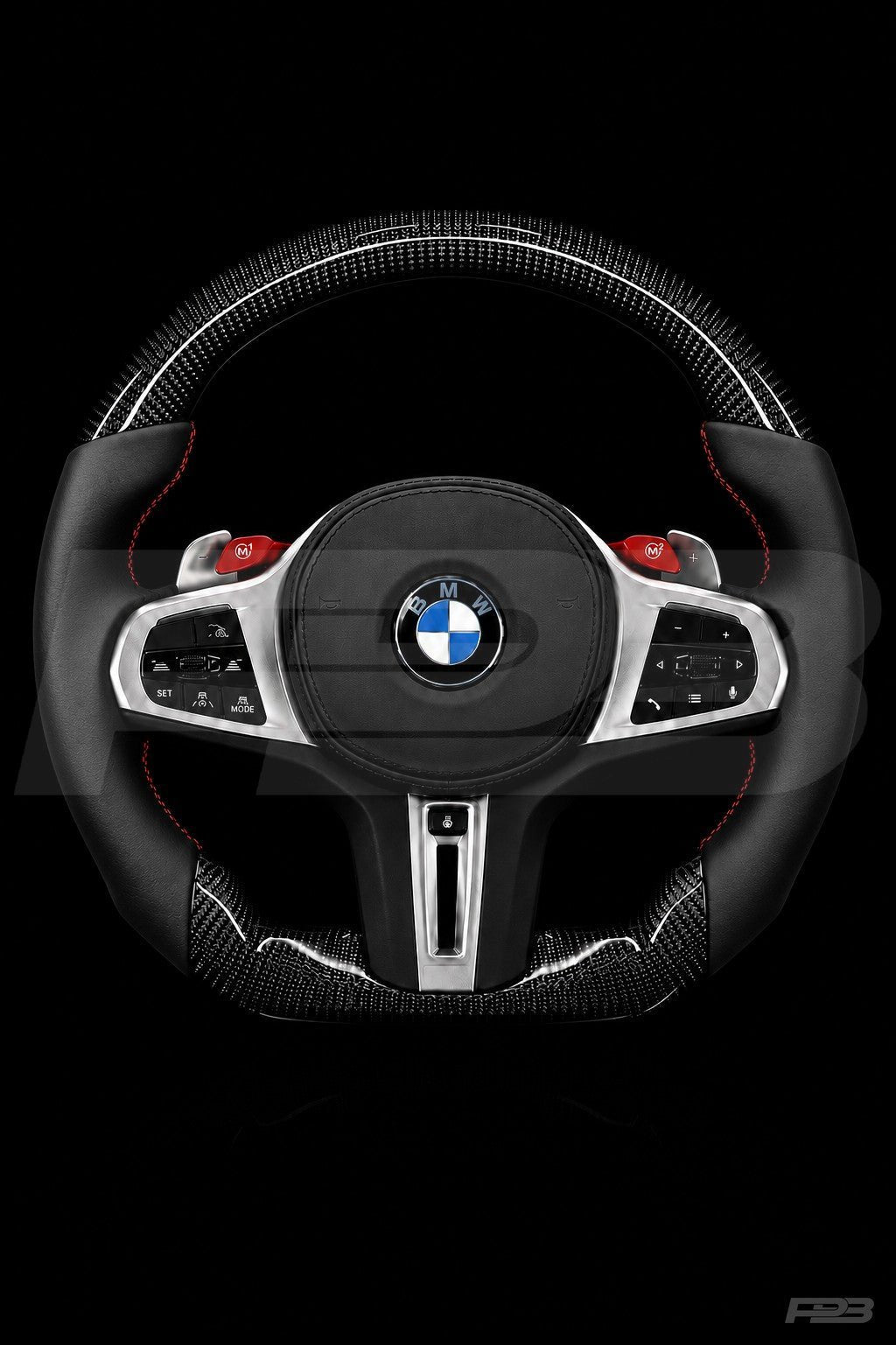 PBAW BMW M3 G80 Carbon Sport steering wheel — Complete Red stitching