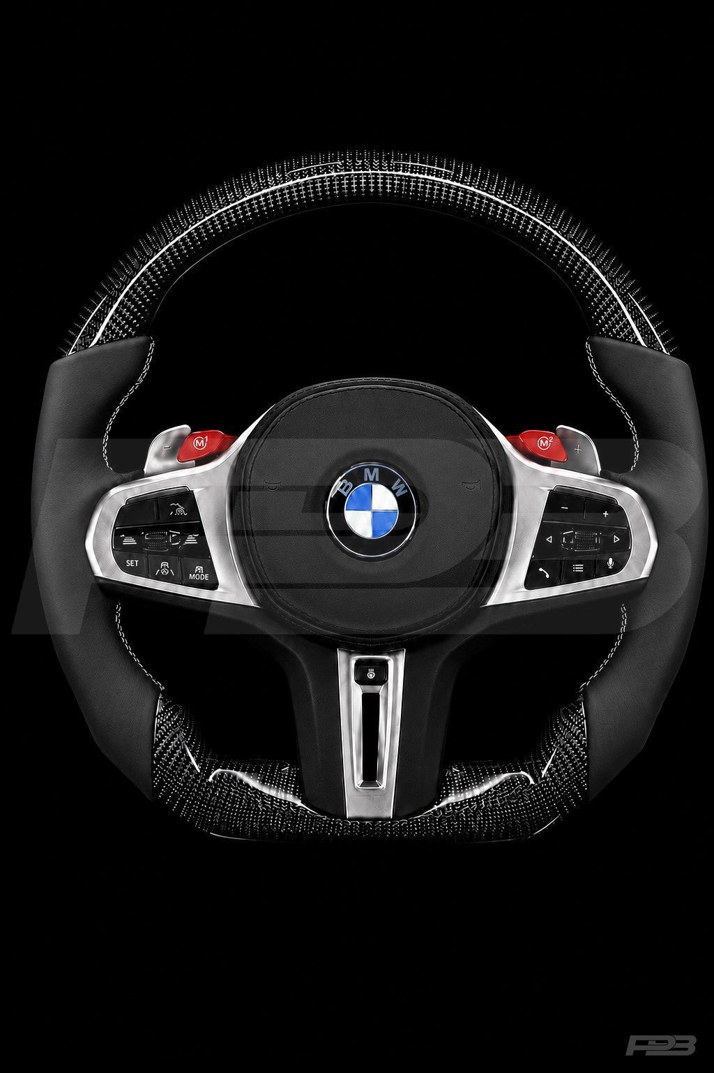 PBAW BMW M4 G82 Carbon Sport steering wheel — Complete White stitching