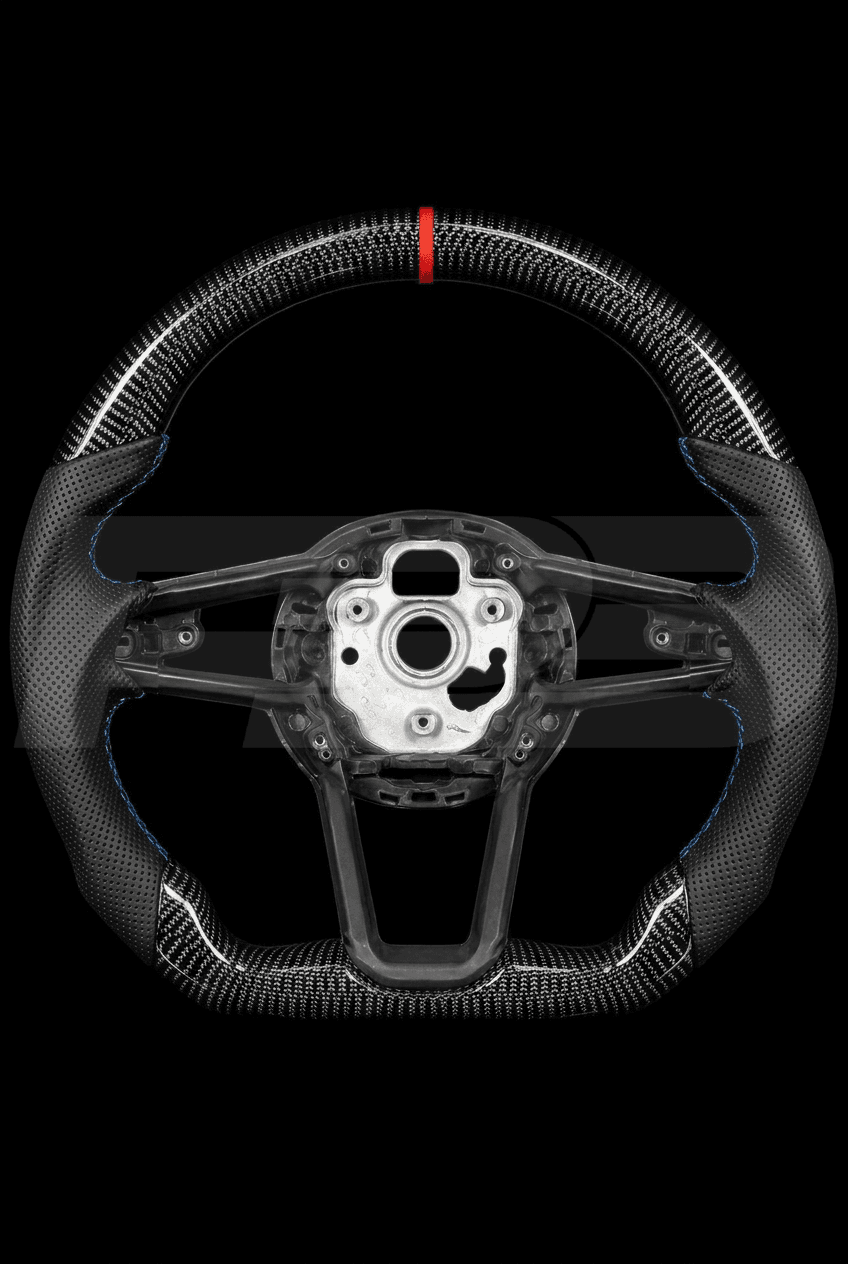 Audi R8 Carbon Perf — exposed view, White stitching