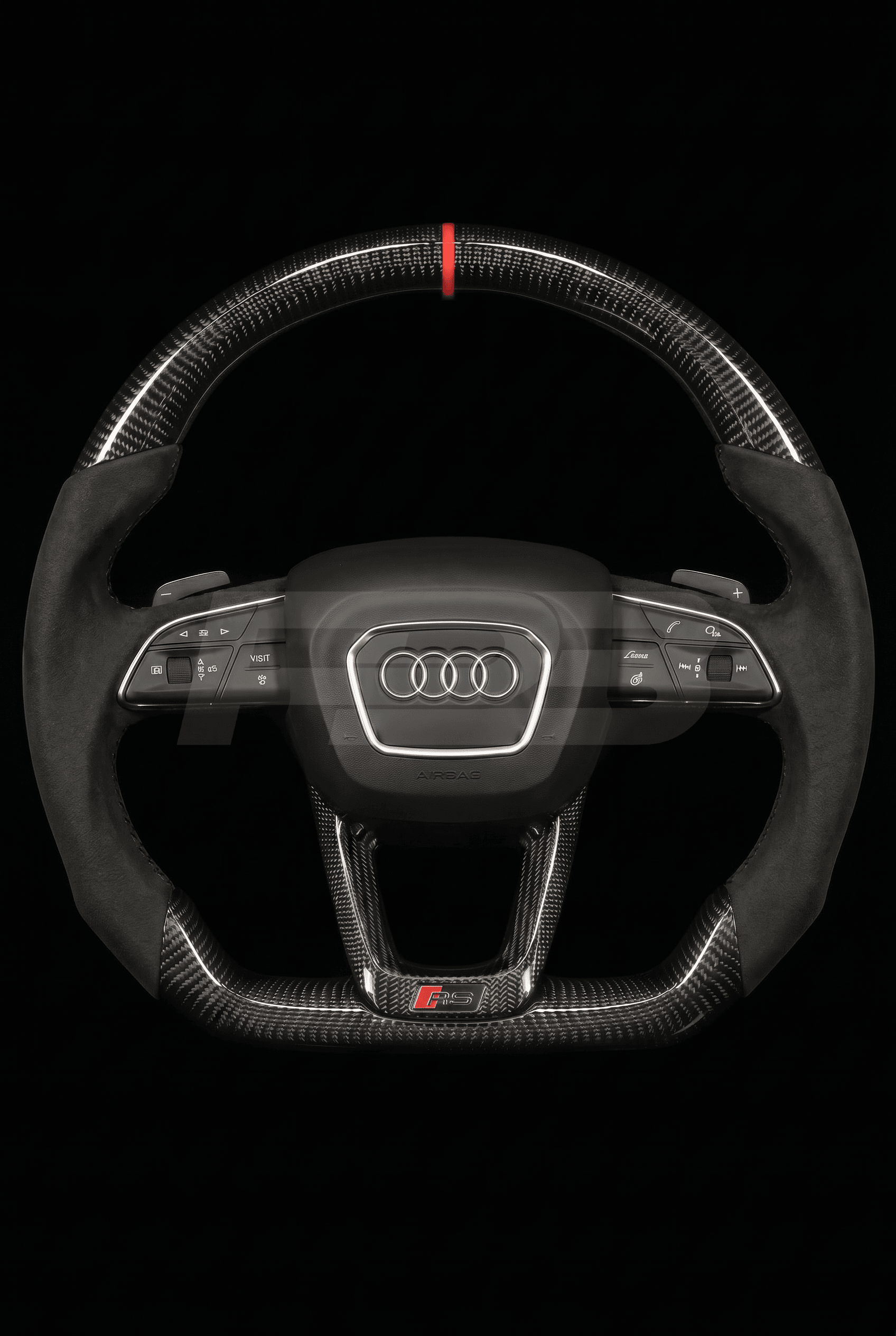 Audi RS Q8 Carbon Alcantara — complete view, Black stitching
