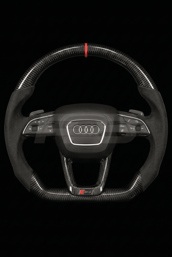 Audi RS Q8 Custom Steering Wheel, Carbon Alcantara, Made to Order