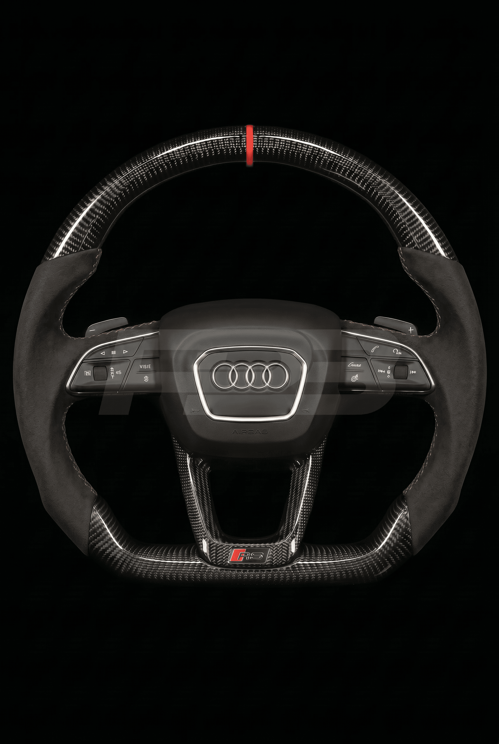 Audi RS Q8 Carbon Alcantara — complete view, Brown stitching