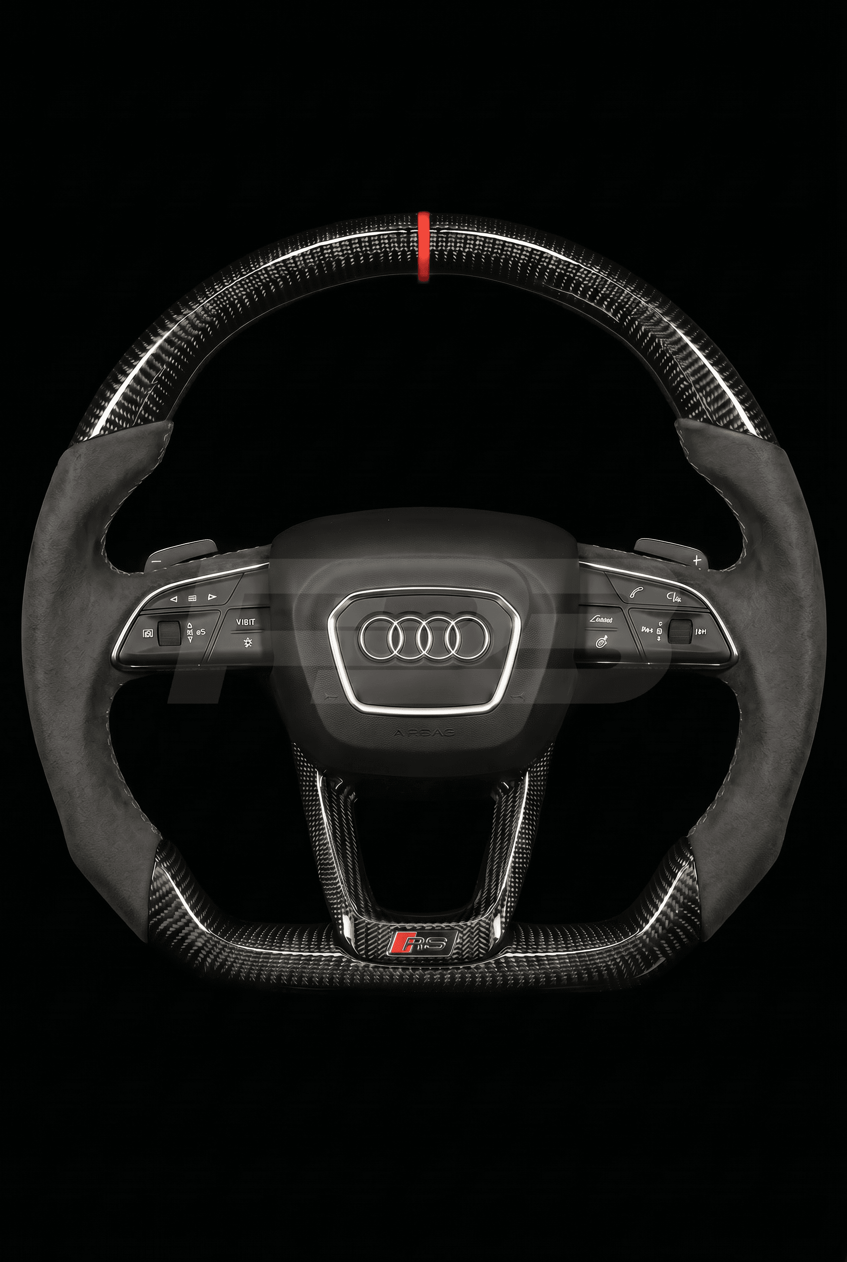 Audi RS Q8 Carbon Alcantara — complete view, Green stitching