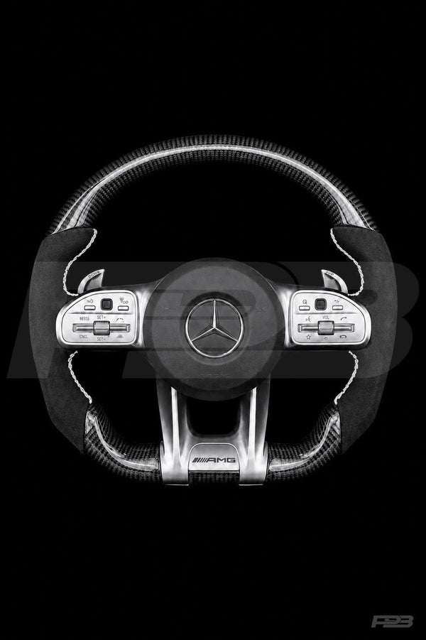 Mercedes C63 AMG W205 Facelift Custom Steering Wheel, Carbon Alcantara, Made to Order