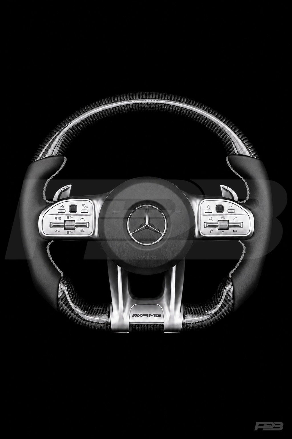 Mercedes C63 W205 Facelift Carbon Sport — complete view, Grey stitching