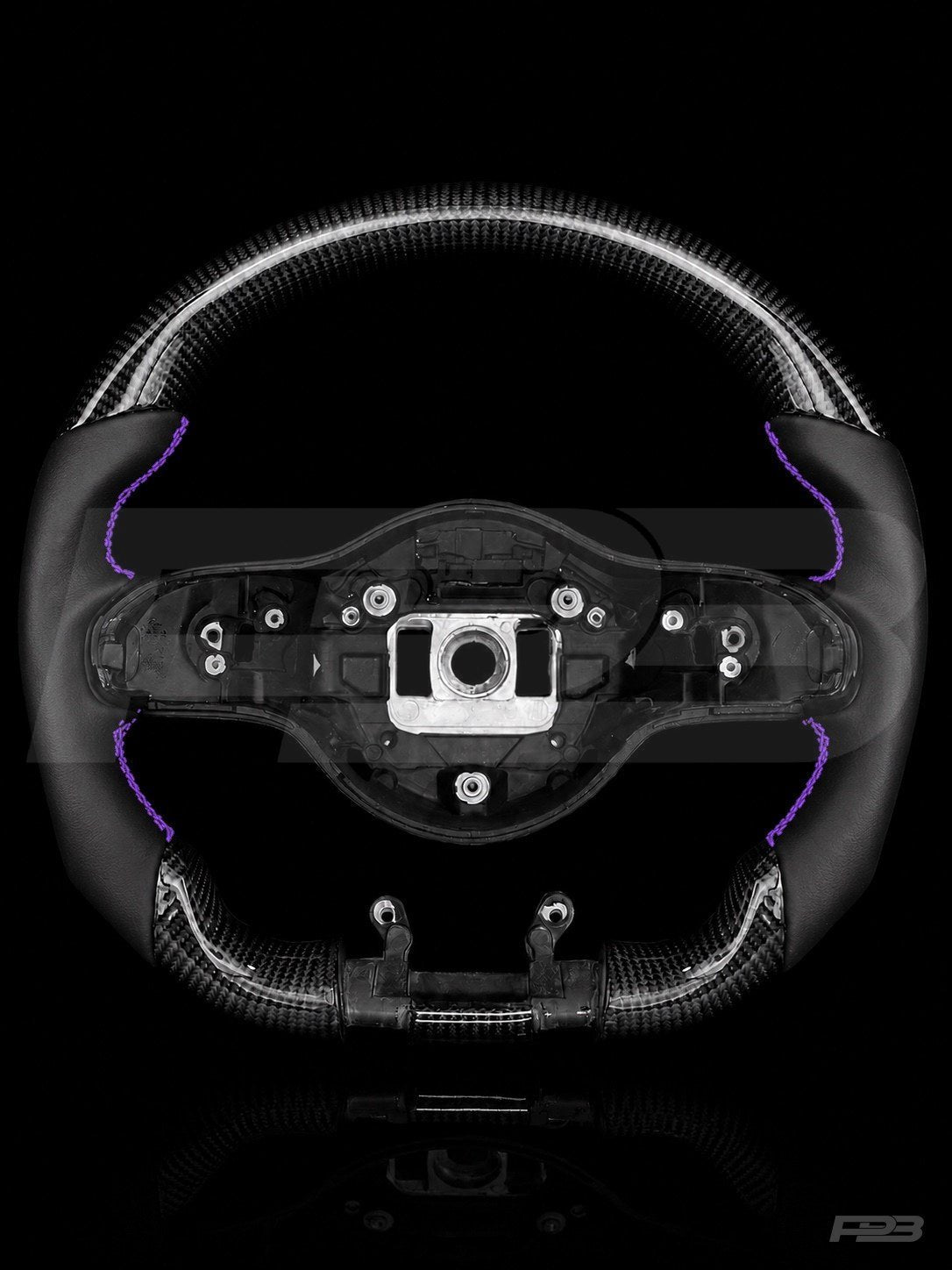 Mercedes C63 W205 Facelift Carbon Sport — exposed view, Purple stitching