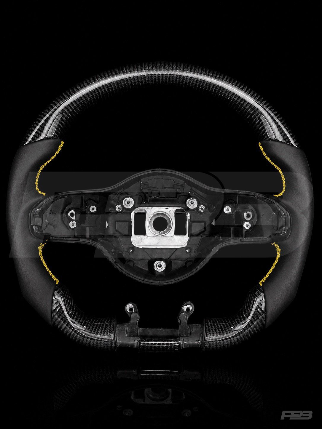 Mercedes C63 W205 Facelift Carbon Sport — exposed view, Yellow stitching