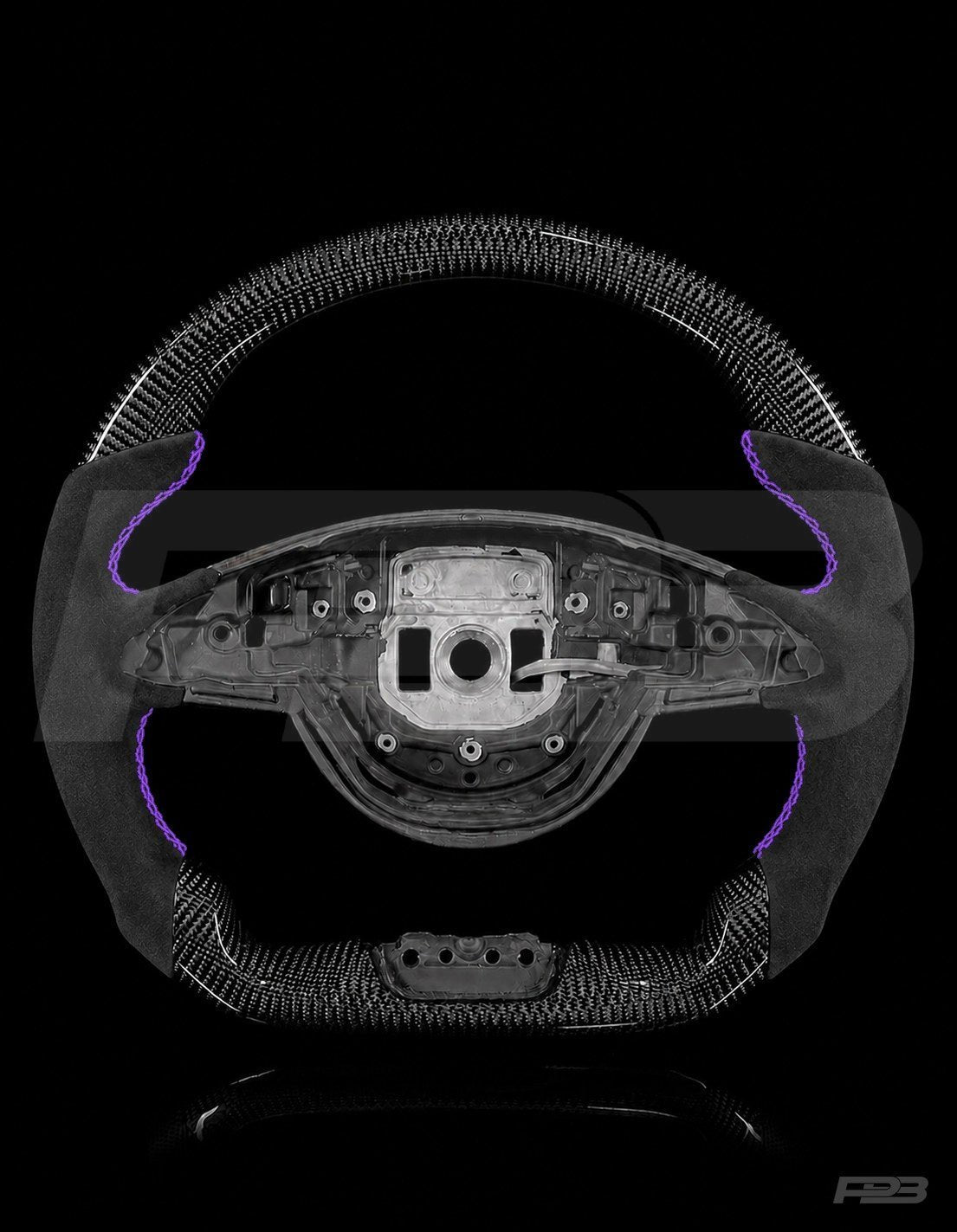 Mercedes C63 W205 Pre-Facelift Carbon Alcantara — exposed view, Purple stitching