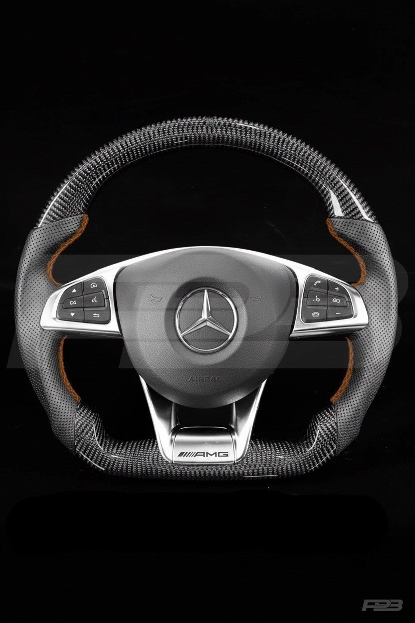 Mercedes C63 W205 Pre-Facelift Carbon Perf — complete view, Brown stitching
