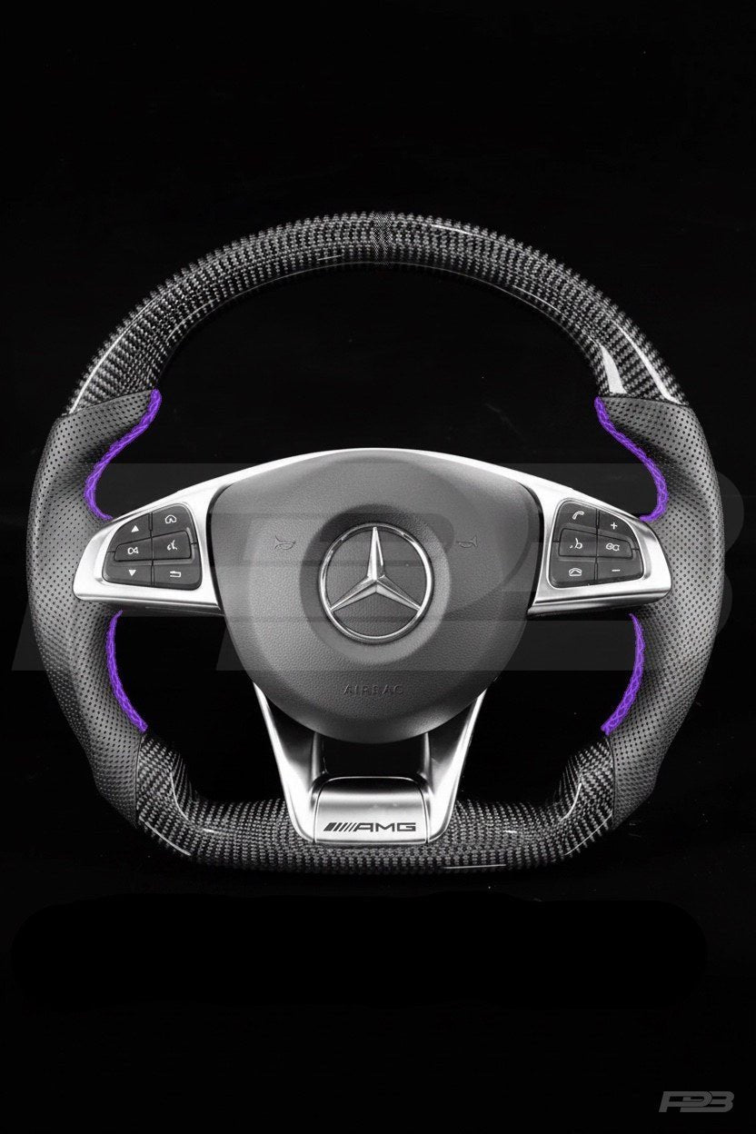 Mercedes C63 W205 Pre-Facelift Carbon Perf — complete view, Purple stitching