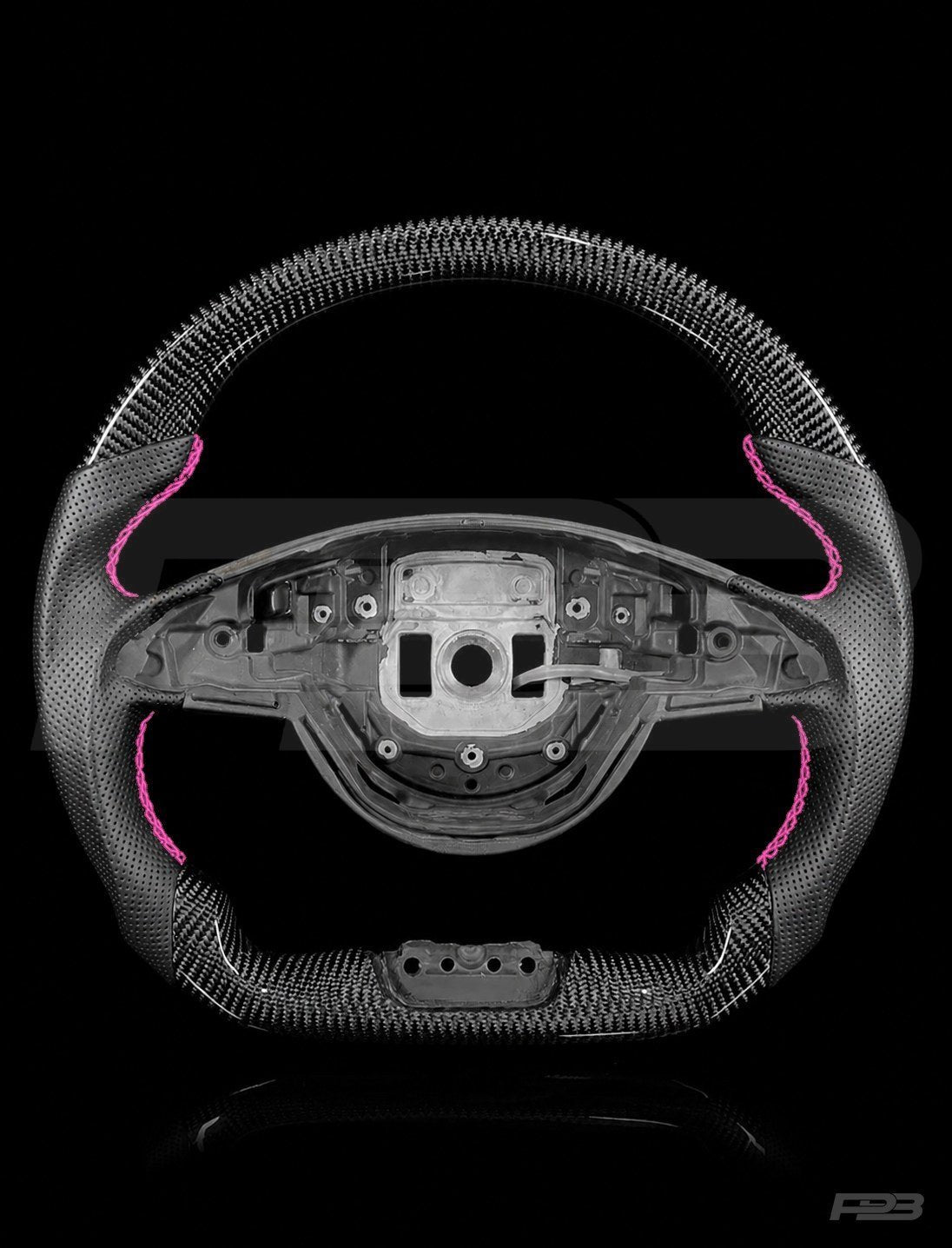 Mercedes C63 W205 Pre-Facelift Carbon Perf — exposed view, Pink stitching