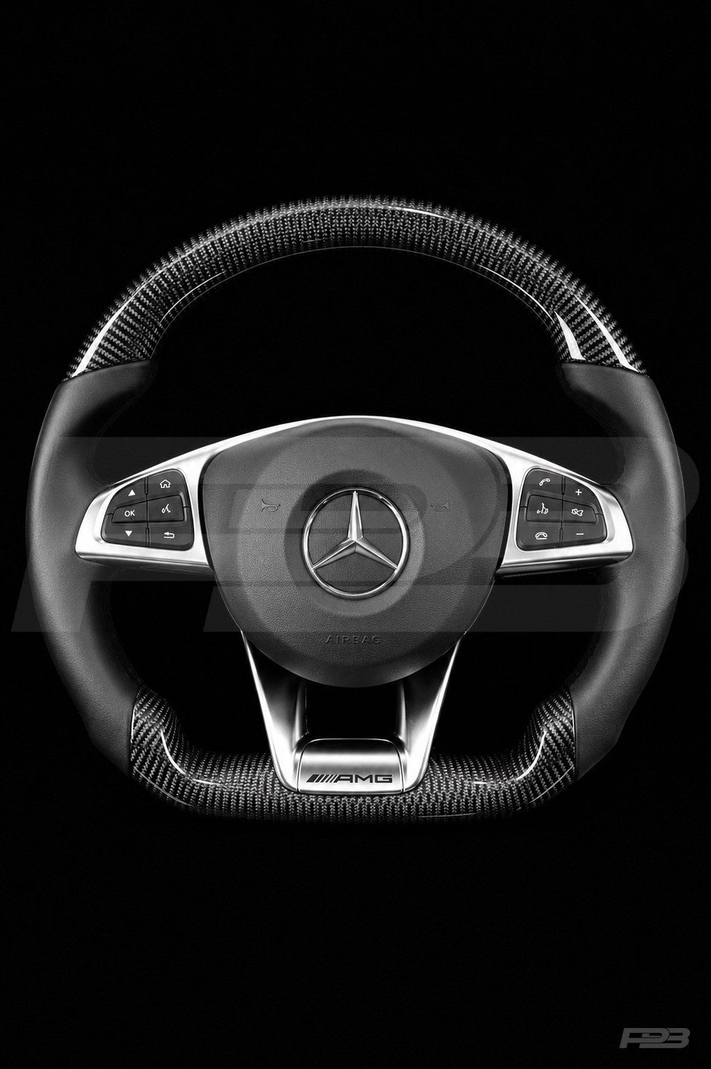 Mercedes C63 W205 Pre-Facelift Carbon Sport — complete view, Black stitching