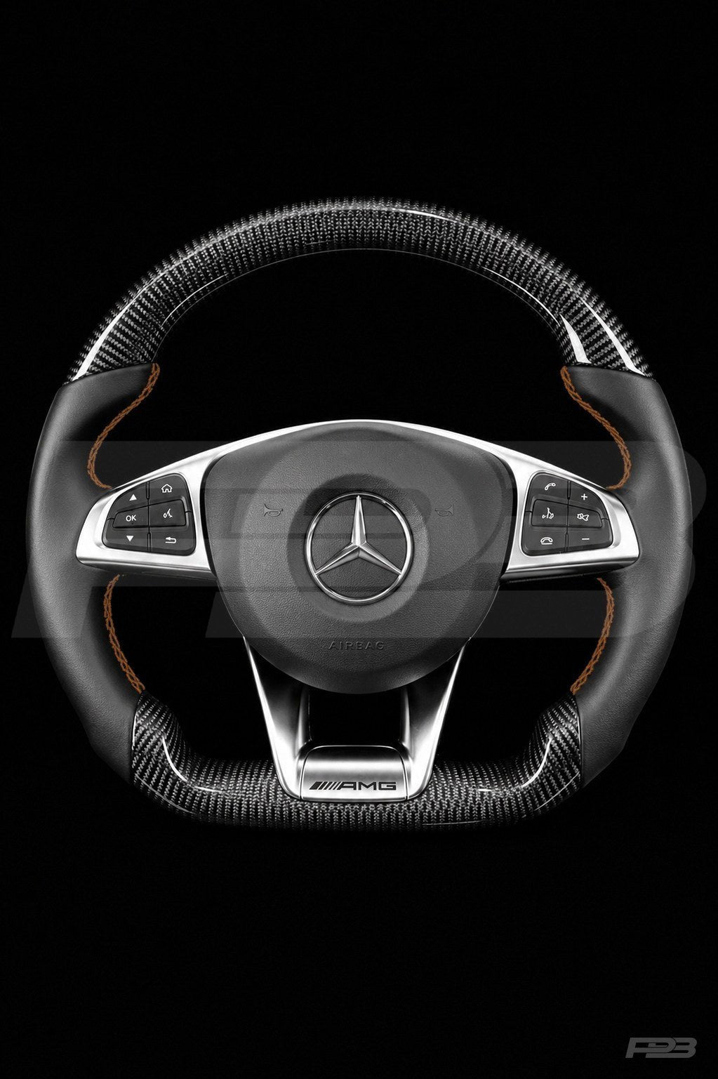 Mercedes C63 W205 Pre-Facelift Carbon Sport — complete view, Brown stitching