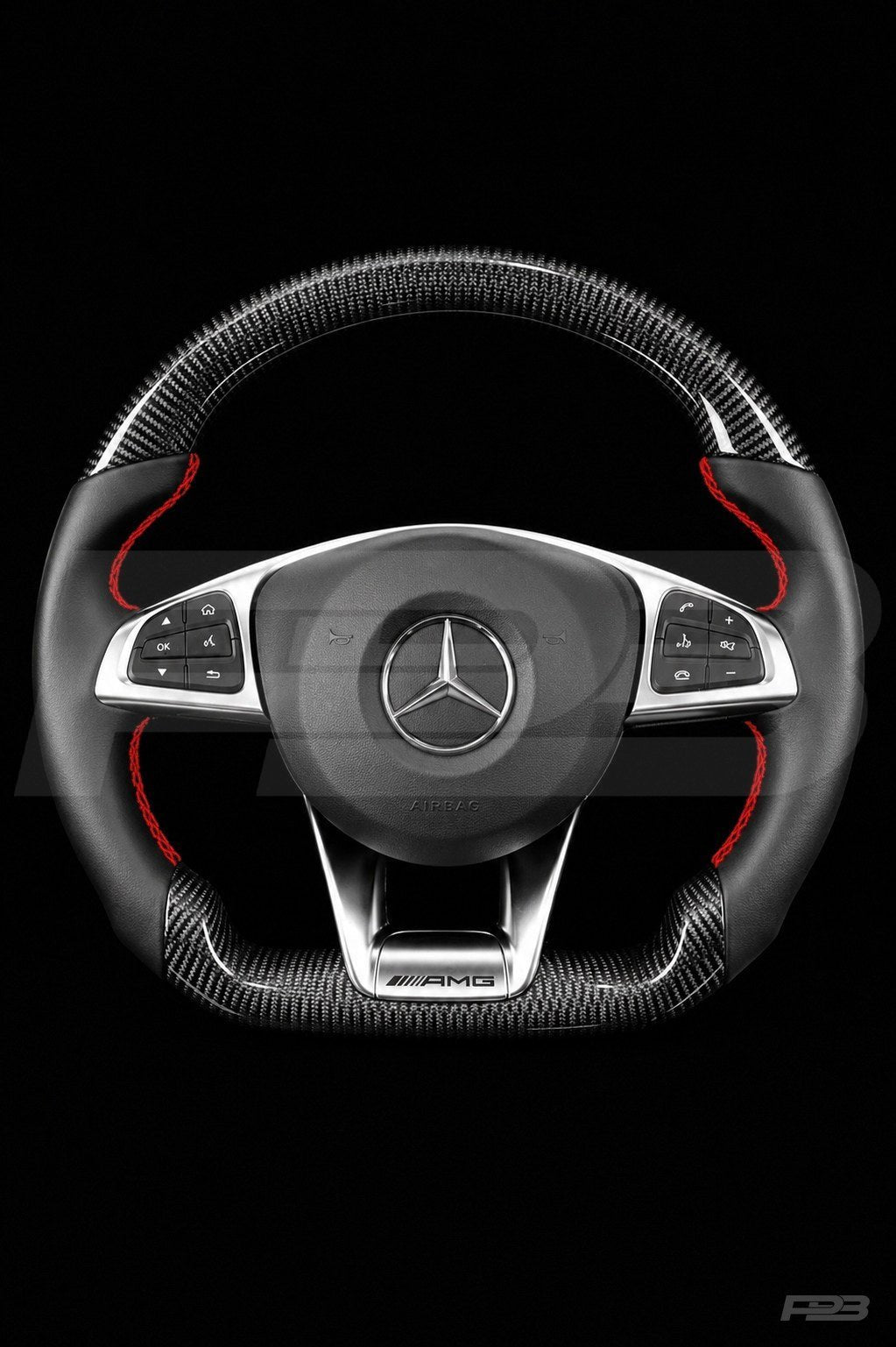Mercedes C63 W205 Pre-Facelift Carbon Sport — complete view, Red stitching