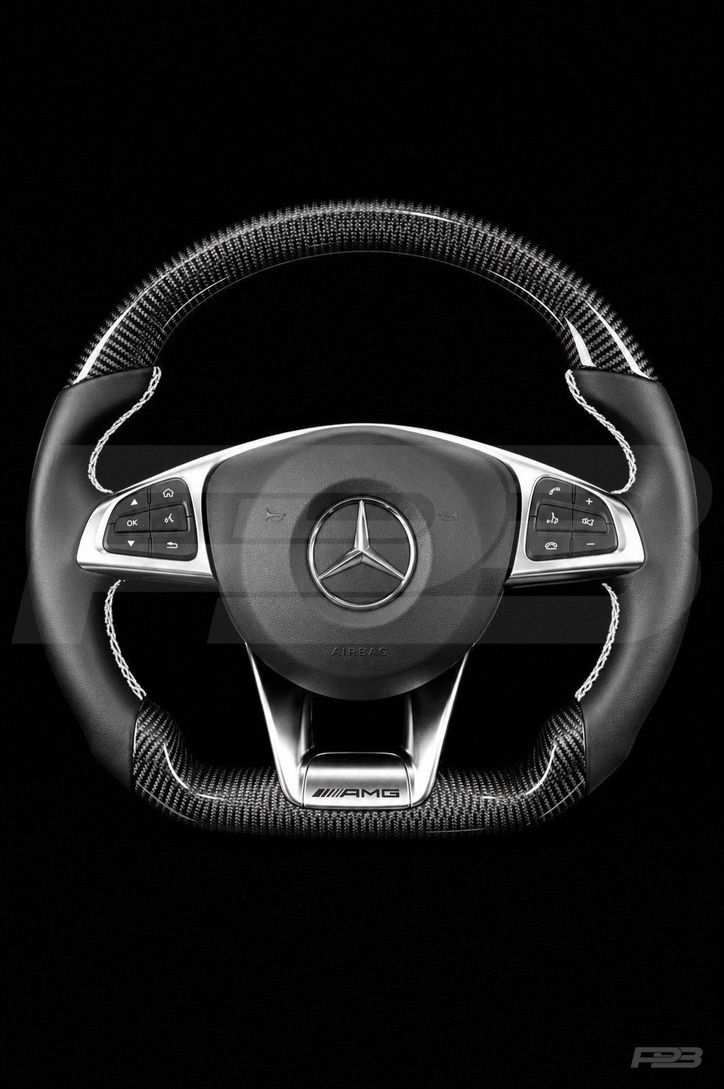Mercedes C63 W205 Pre-Facelift Carbon Sport — complete view, White stitching