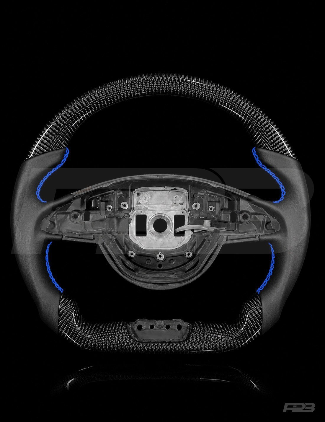 Mercedes C63 W205 Pre-Facelift Carbon Sport — exposed view, Blue stitching