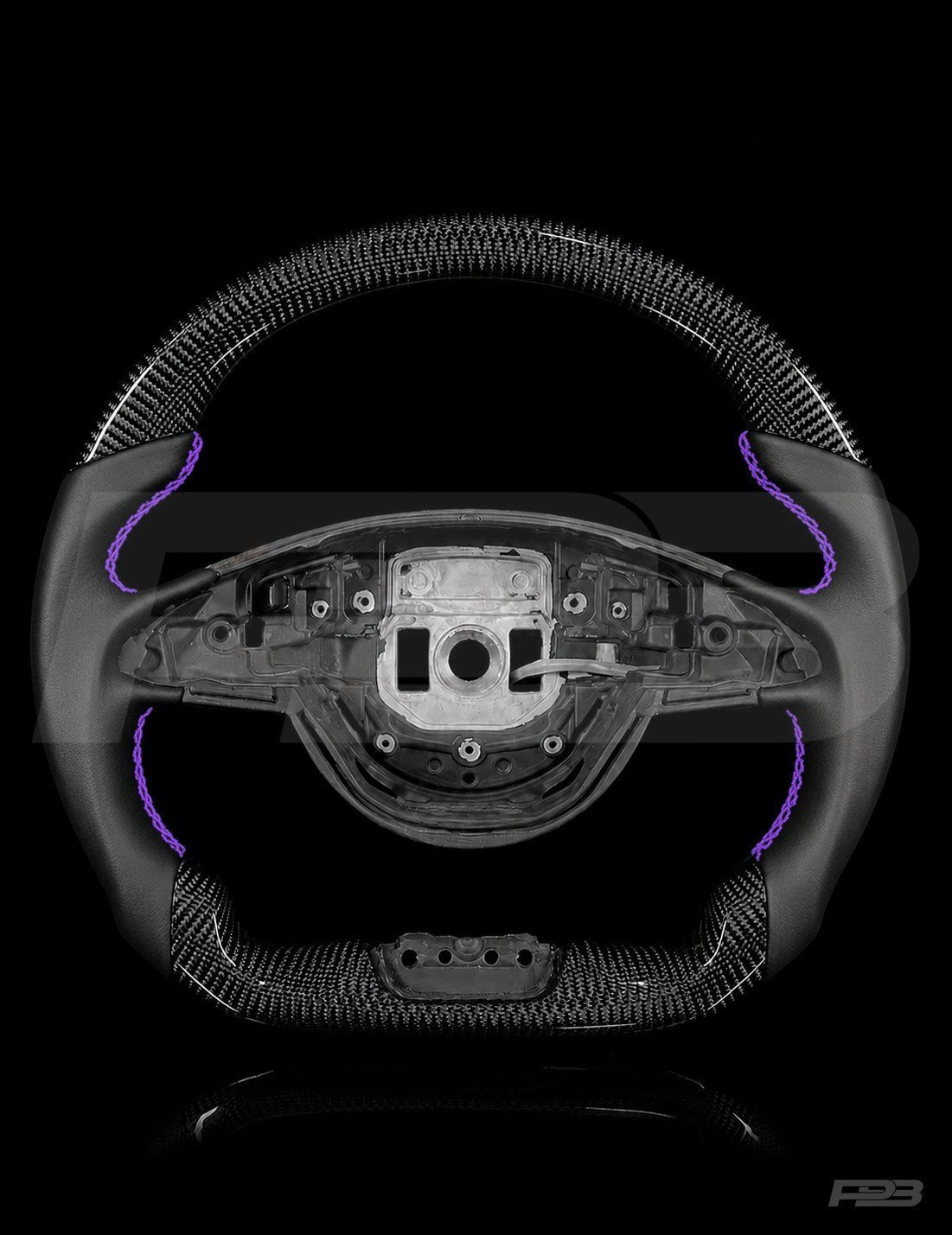 Mercedes C63 W205 Pre-Facelift Carbon Sport — exposed view, Purple stitching