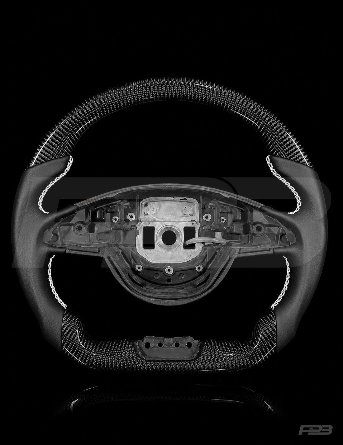 Mercedes C63 W205 Pre-Facelift Carbon Sport — exposed view, White stitching