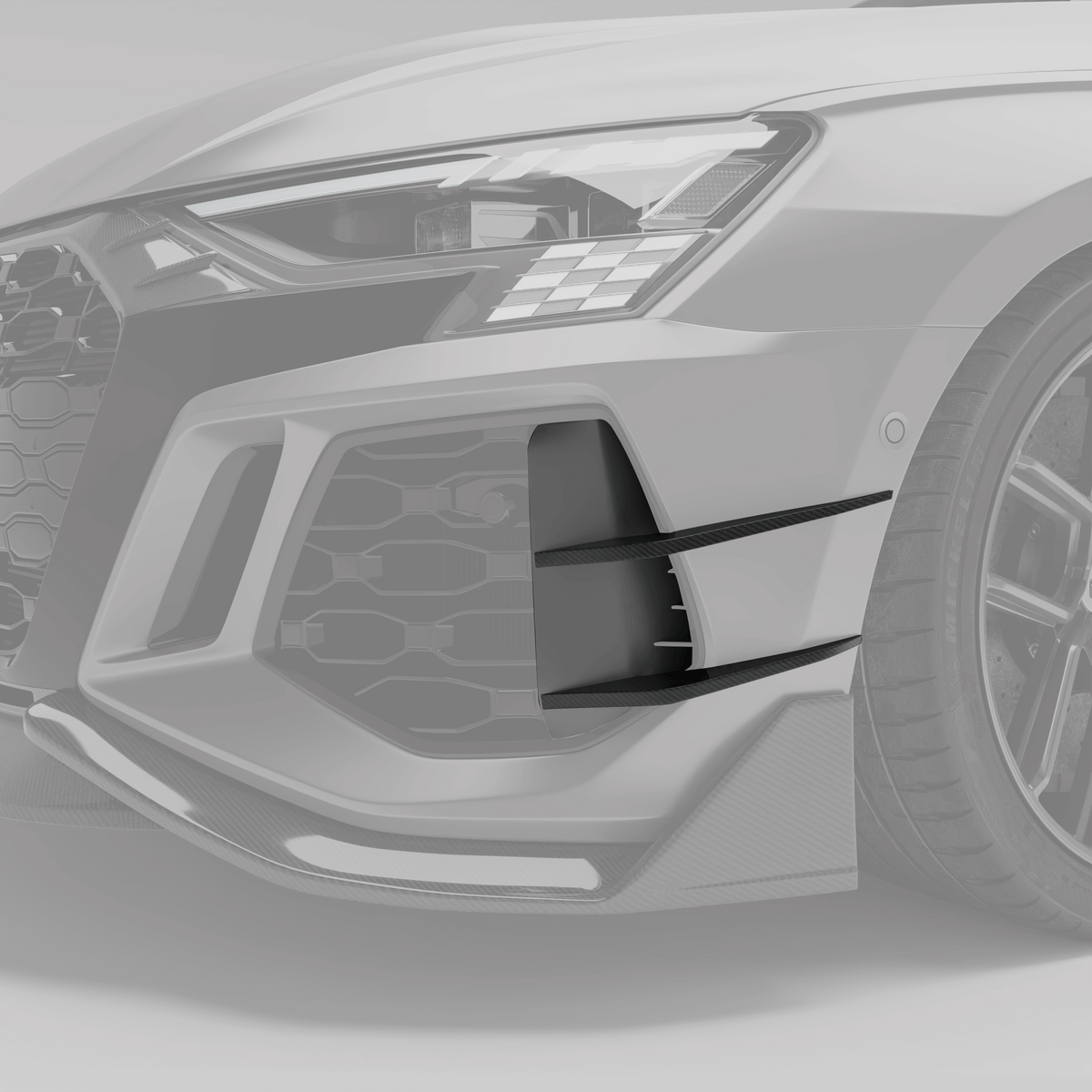 REVOZPORT Audi RS3 8Y Saloon Carbon Fibre Canards (2021-2024) - Premium Bespoke AutoWorks