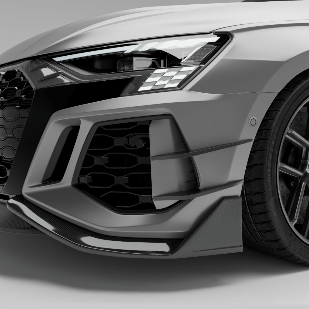 REVOZPORT Audi RS3 8Y Saloon Carbon Fibre Canards (2021-2024), image 2 - Premium Bespoke AutoWorks