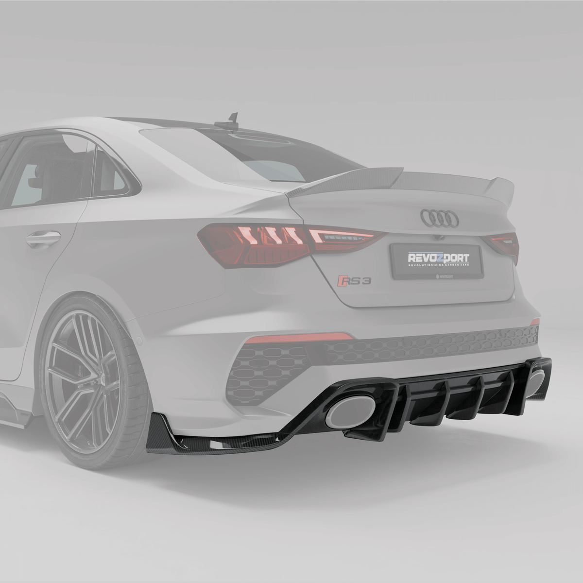 REVOZPORT Audi RS3 8Y Saloon Carbon Fibre Rear Diffuser (2021-2024) - Premium Bespoke AutoWorks