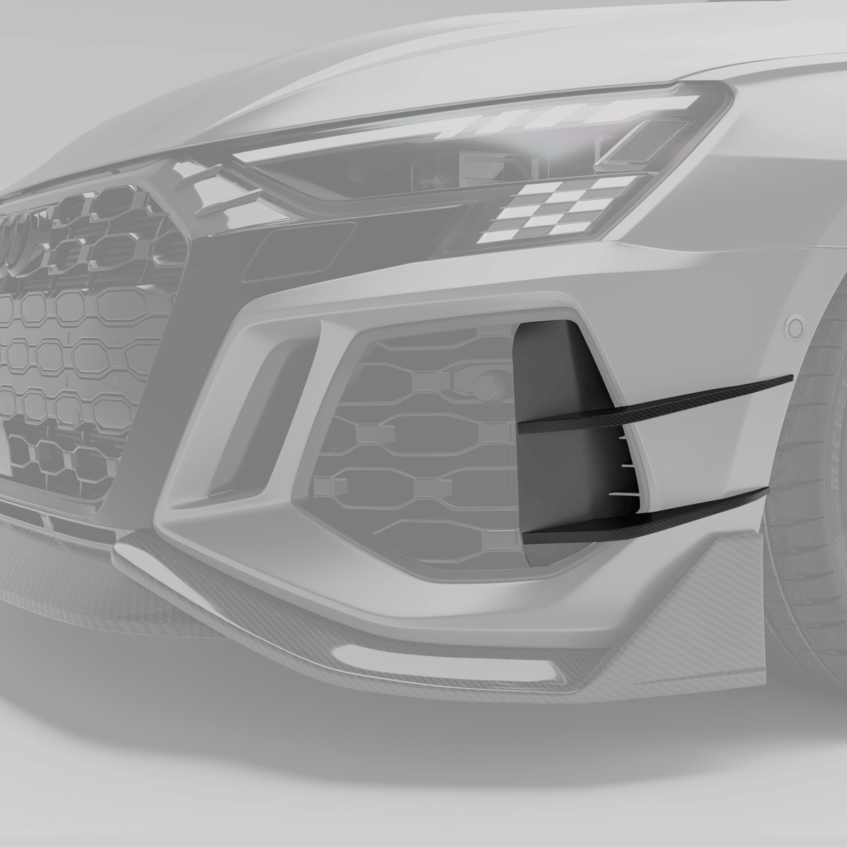 REVOZPORT Audi RS3 8Y Sportback Carbon Fibre Canards (2021-2024) - Premium Bespoke AutoWorks
