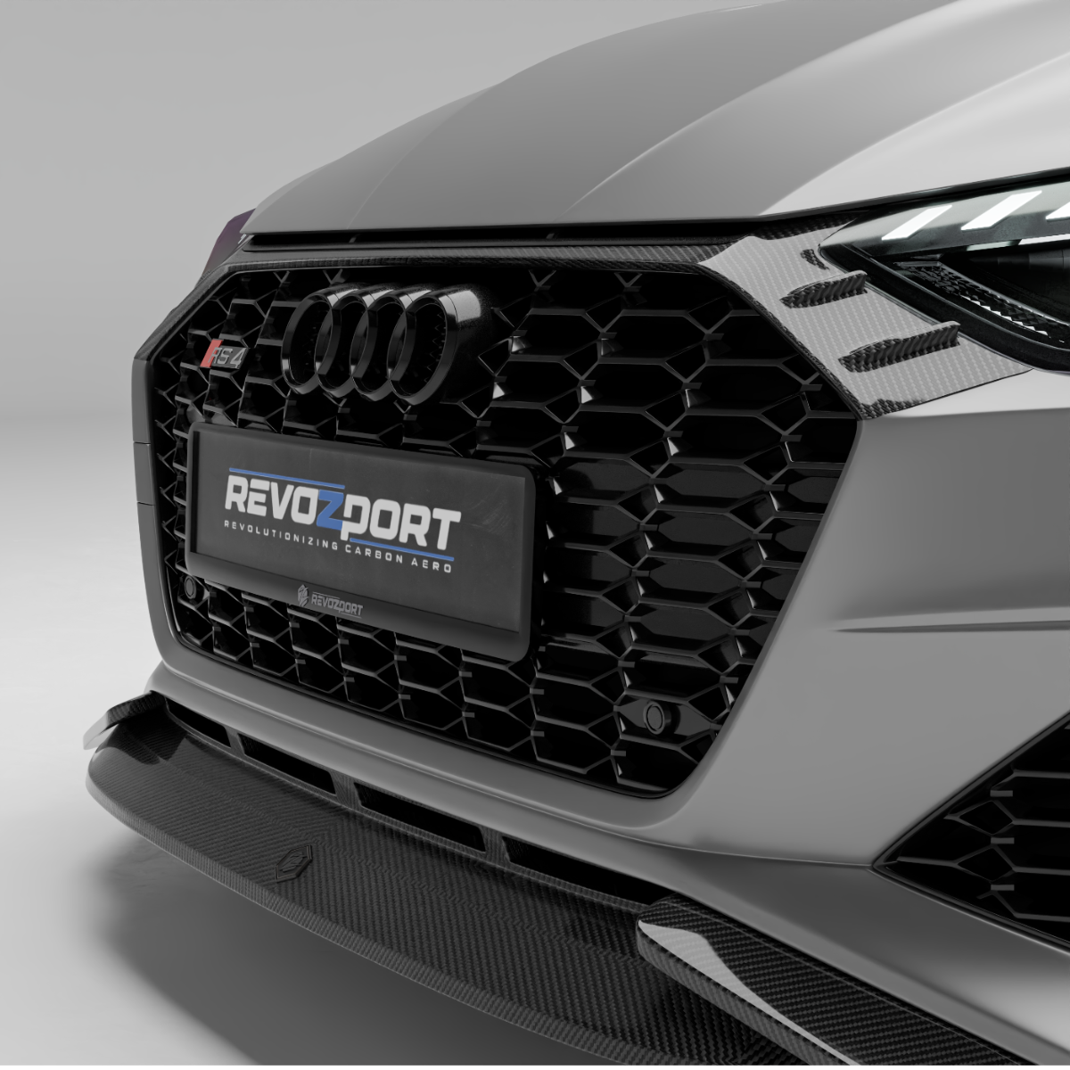 REVOZPORT Audi RS4 Avant B9.5 Carbon Fibre Front Grille (2020-2023), image 9 - Premium Bespoke AutoWorks