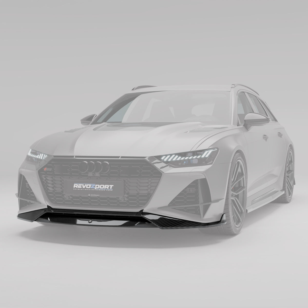 REVOZPORT Audi RS6 Avant C8 Carbon Fibre Front Lip (2020+) - Premium Bespoke AutoWorks