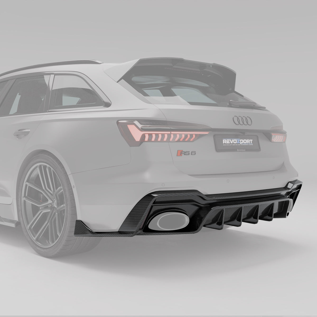 REVOZPORT Audi RS6 Avant C8 Carbon Fibre Rear Diffuser (2020+) - Premium Bespoke AutoWorks