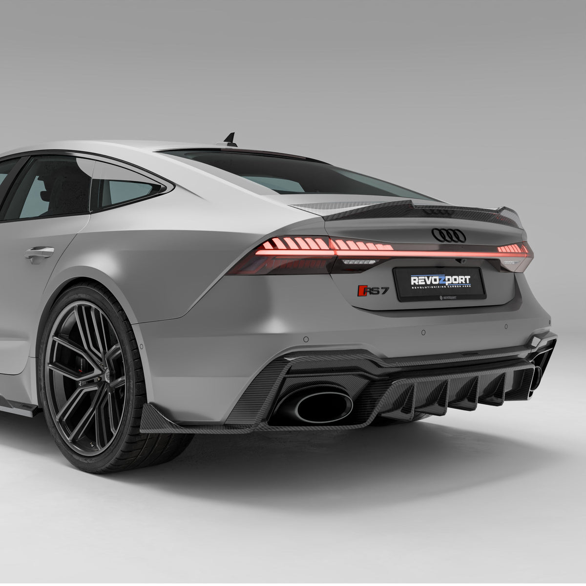 REVOZPORT Audi RS7 Sportback C8 Carbon Fibre Rear Diffuser (2020+), image 2 - Premium Bespoke AutoWorks