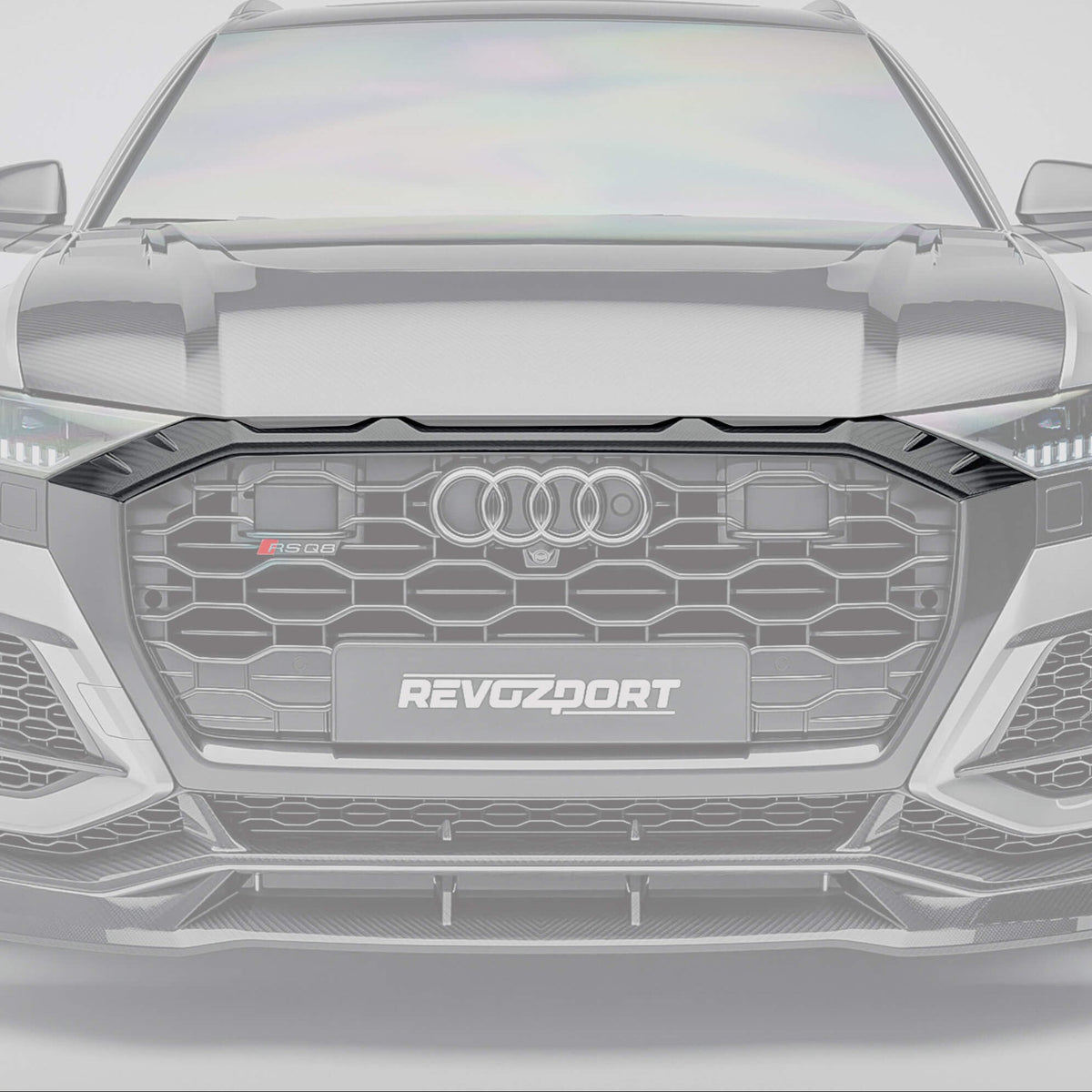 REVOZPORT Audi RSQ8 Pre-LCI Carbon Fibre Front Grille Add-On (2020-2024) - Premium Bespoke AutoWorks